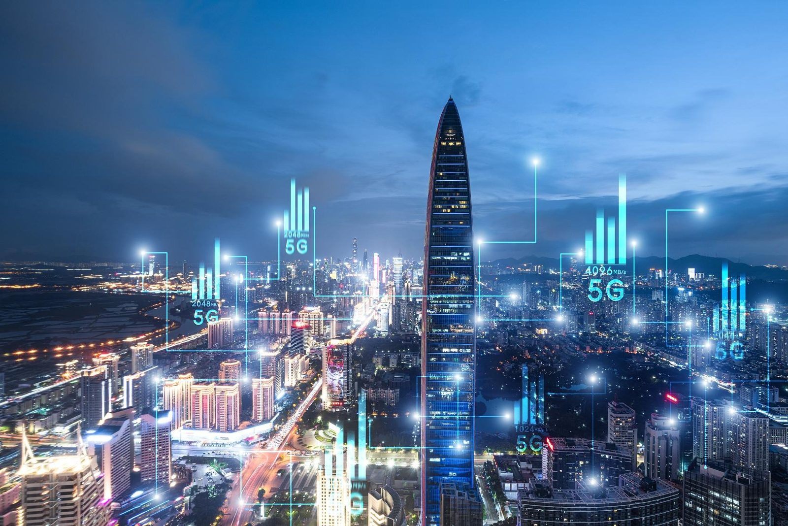 Hangzhou skyline at night